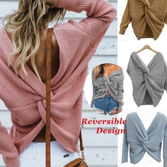 Cozy Twist Back sweater - Picture 5 of 7